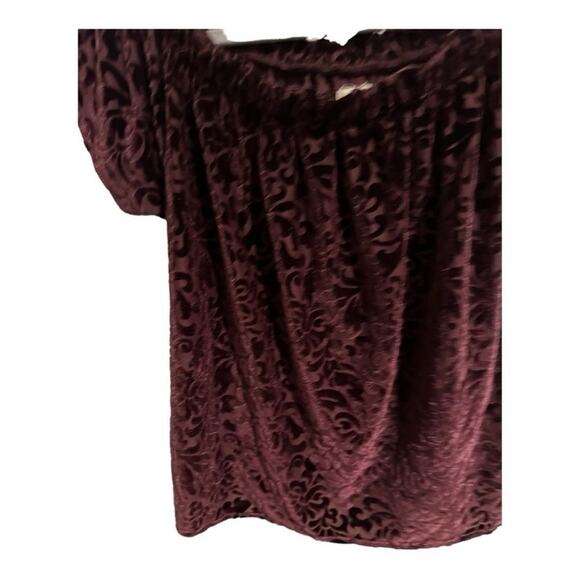 Hollister Red Velvet Soft Patterned Peasant Blouse - Women’s XS - Picture 5 of 14